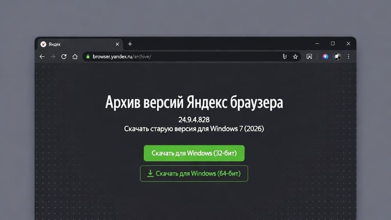 Архив версий Яндекс Браузера - скачать старую версию для Виндоус 7 